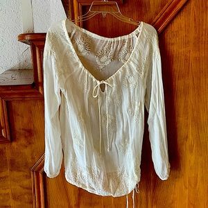 Sheer cream colored tunic